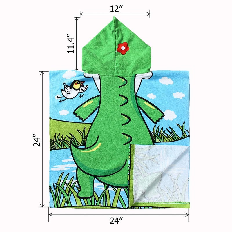 NovForth Kids Beach Towel for Boys Girls, Hooded Bath Towel Wrap, Toddler Pool Towel with Hood - Image 2